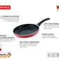 Wellberg Essential Press Aluminium Non Stick Fry Pan, 24 cm, Red