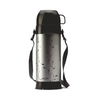 Milton Eiffel 1000 Vacuum Insulated Thermos Flask with Strap to Carry 910 ml, 24 Hours Hot & Cold Water Bottle for Office, Hiking, Trekking, Travel, Black
