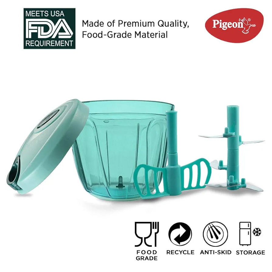Pigeon Handy Chopper with 5 Stainless Steel Blades and 1 Plastic Whisker 