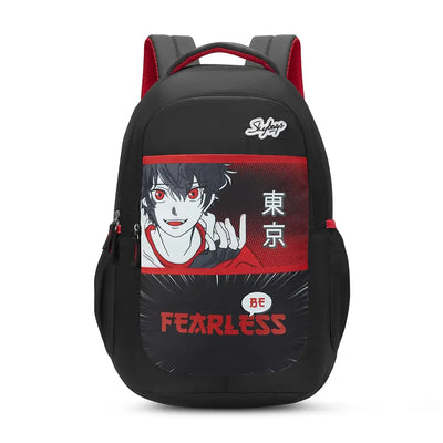 Skybags Kyro RC Anime Polyester 36 Liters 3 Compartments Raincover 2 Side Bottle Pockets Built To Last Straps Swoosh For Boys And Girls