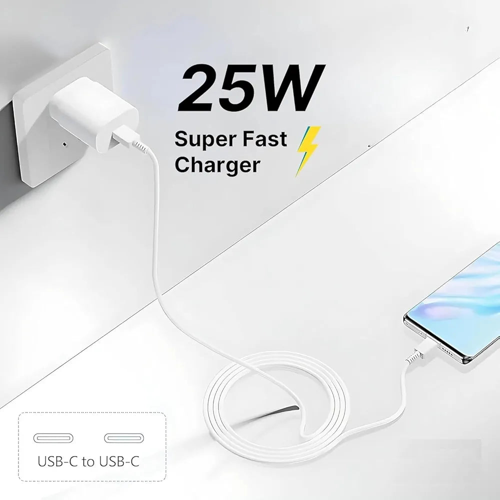 25W Type C Fast Charger for Samsung Galaxy A35/M35/A53/M55/F05/M15, F15/A15/A14/M14/F14/A34/M34/F34/S24 Ultra, S23/S23 FE/S21 FE 5G/Z Fold/Flip/6/5/4/3, Fast Charger for Galaxy Tab Type C Adapter, Quick Charge.