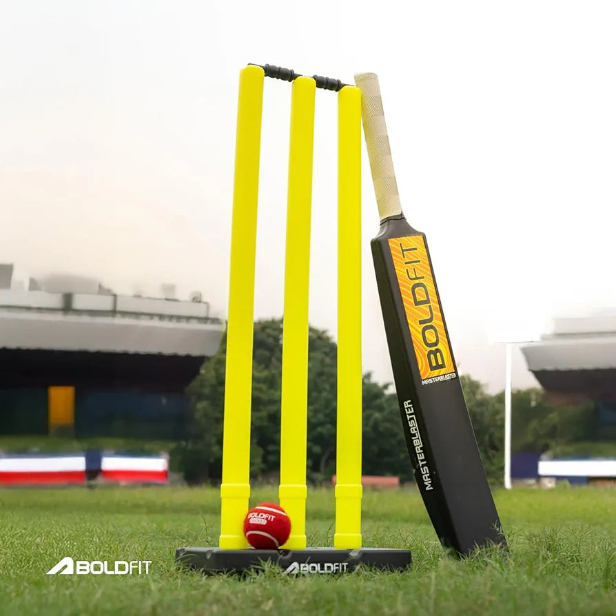 Boldfit Turf Bat Cricket for Adults Plastic Tennis Bat for Mens Heavy Plastic Bats with Grip for Gully, Tournament Match Standard Full Size Tennis Ball - Black