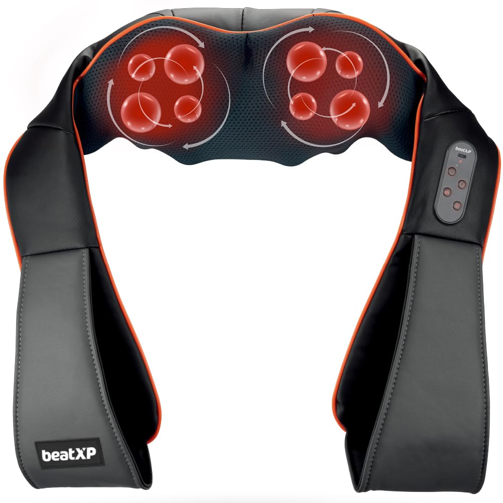 beatXP GlideHeal Shiatsu Massager with Infrared Heat Therapy | Full Body Massager