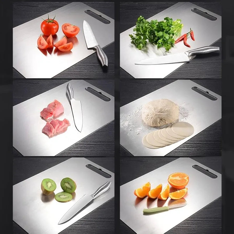 Chefdeck Stainless Steel Multipurpose Chopping and Cutting Board for Kitchen, Vegetables & Meat Cutting, Fruit Cutter, Heavy Durable Easy to Clean Chopping and Cutting Board