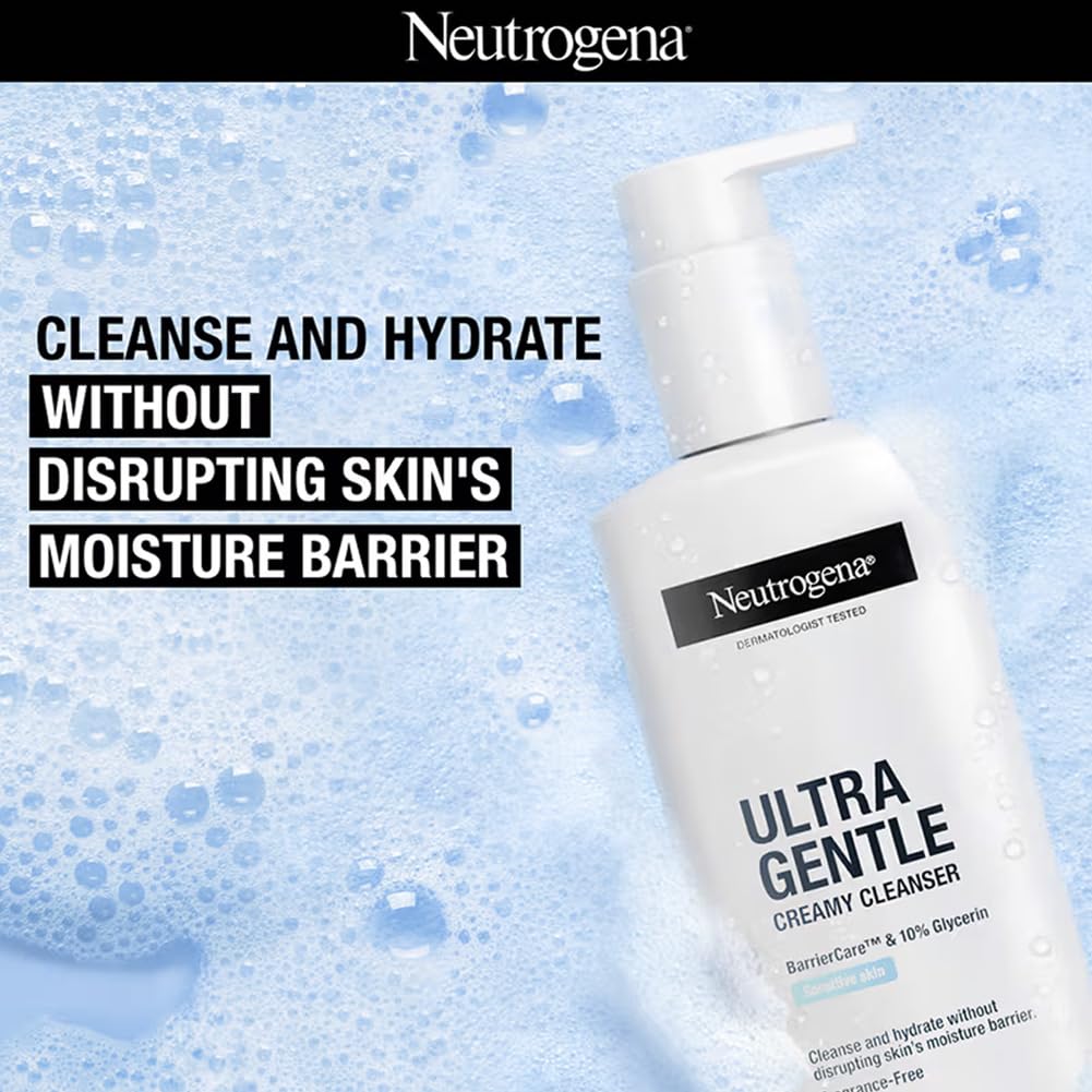 Neutrogena Ultra Gentle Creamy Cleanser | Face Wash for Sensitive Skin for Men & Women