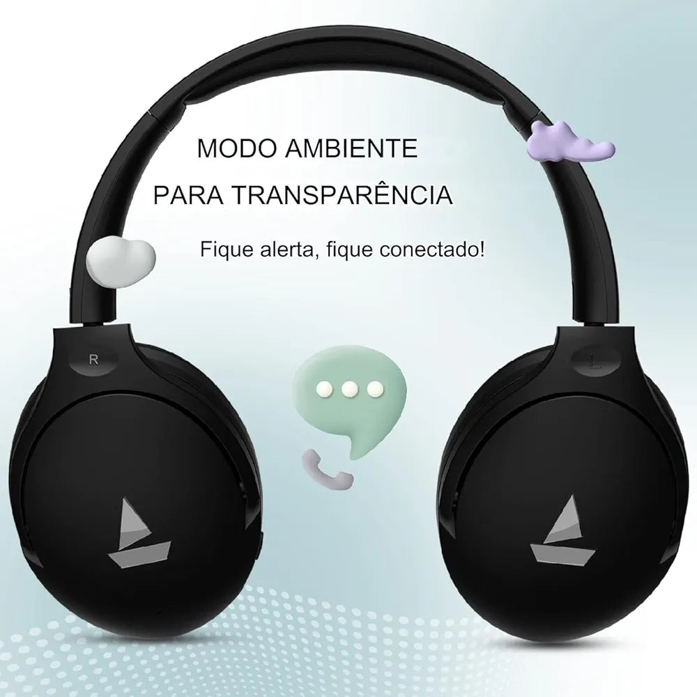 boAt Rockerz 551ANC Bluetooth Hybrid Active Noise Cancellation Over Ear Headphones with Up to 100H Playtime, ASAP Charge, Ambient Sound Mode &Dual EQ Modes, Enx Technology