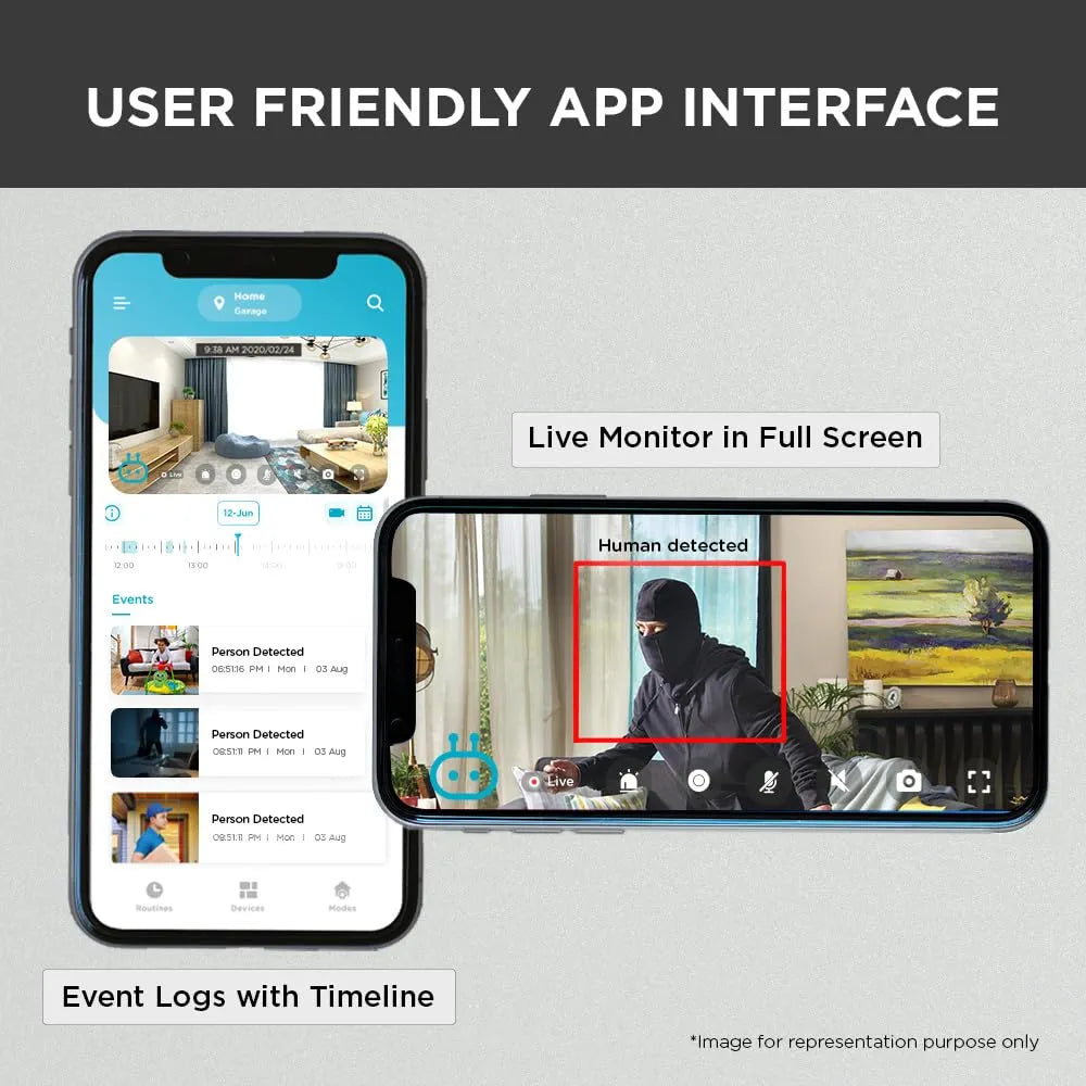 Qubo Smart Cam 360 Ultra WiFi CCTV Security Camera for Home from Hero Group | 2MP 1080p Full HD | Ethernet Option | 2-Way Talk |Mobile App | Night Vision | Cloud & SD Card Recording | Made in India