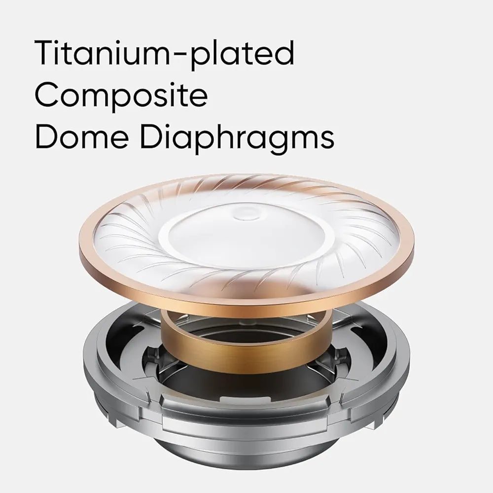 Real Me T110 Buds | 50dB Active Noise Cancellation, Hi-Res LHDC Audio, 12.4mm Dynamic Bass Driver, 6 Mic Clear Voice Calls, 51,IP55 Waterproof,TWS for Apple & Android 