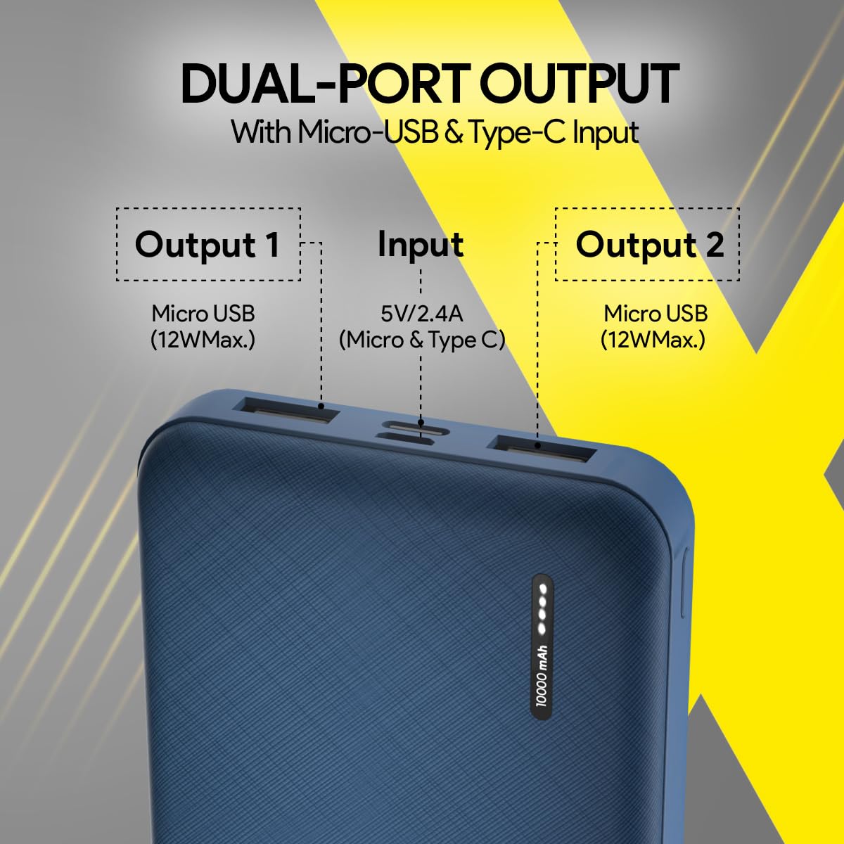 FLiX New Launch PowerXtreme 10,000mAh 12W Slim Power Bank