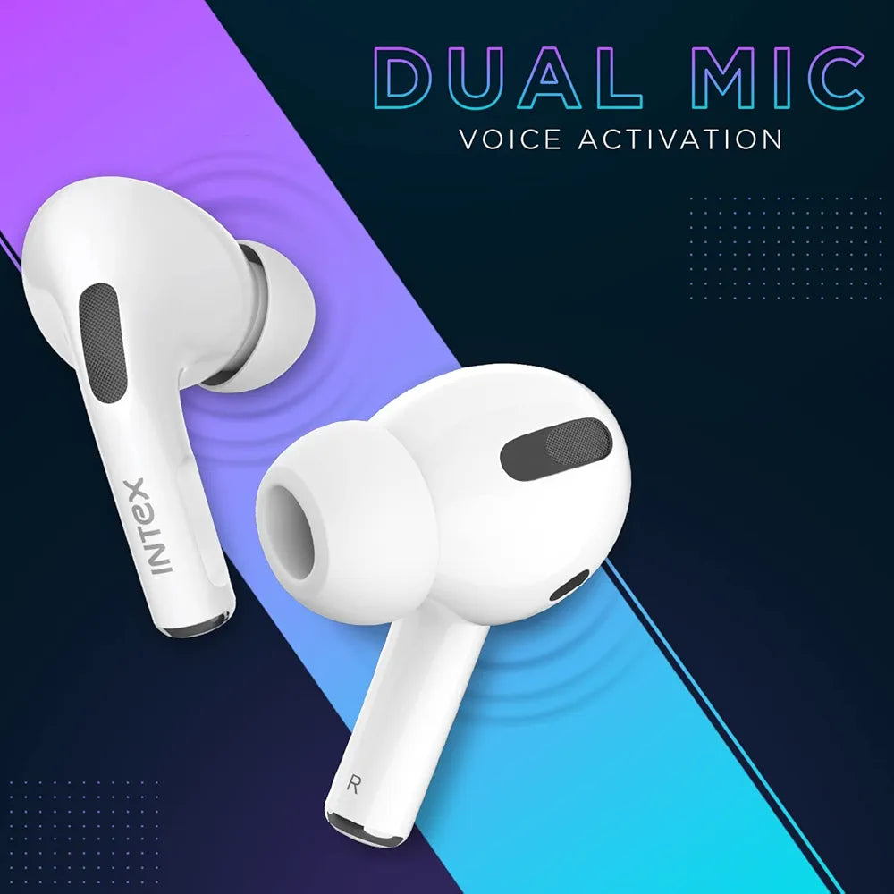 Intex Air Studs Alpha Bluetooth Truly Wireless in Ear with Up to 18H Playtime, IPX5 Extremely Loud Sound, Water Resistant, ASAP Wireless Charge, Premium Look with Super Glossy Finish 