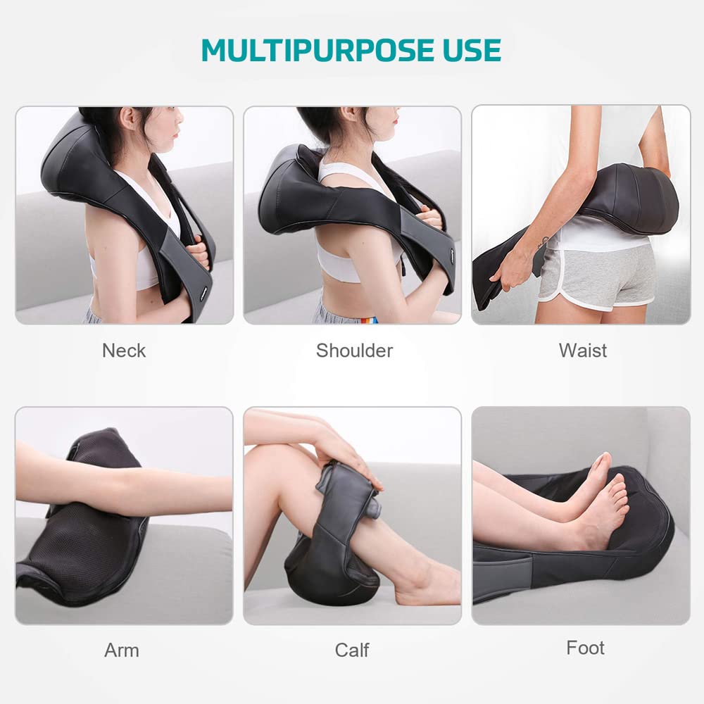 beatXP Deep Heal Shiatsu Massager with Infrared Heat Therapy | Full Body Massager