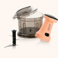 Max Senso Twirl Push Chopper, Large Vegetable Chopper with 4 Blades, Manual Chopper for Kitchen Use with Anti-Skid Base/Unbreakable Body/BPA Free  Orange