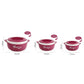 CELLO Sapphire Insulated Inner Steel Casserole Set of 3, Pink  | Hot Box for Kitchen | Hot Pot | Chapati Box | Locks in The Cold & Heat for Long | Serving Bowl with Lid |