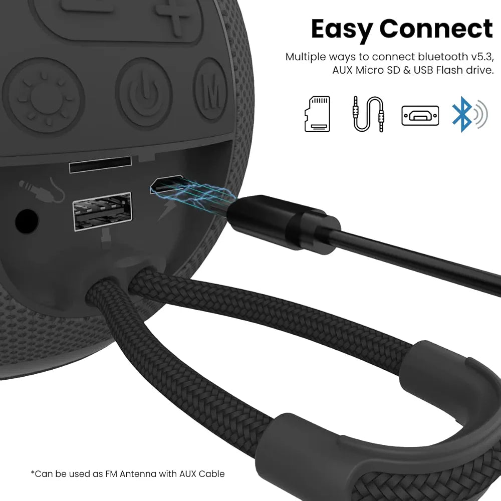 Portronics Resound 5W Bluetooth 5.3 Wireless Speaker with FM Radio, TWS Function, Multicolor LED Lights, 6-8 Hrs Playtime