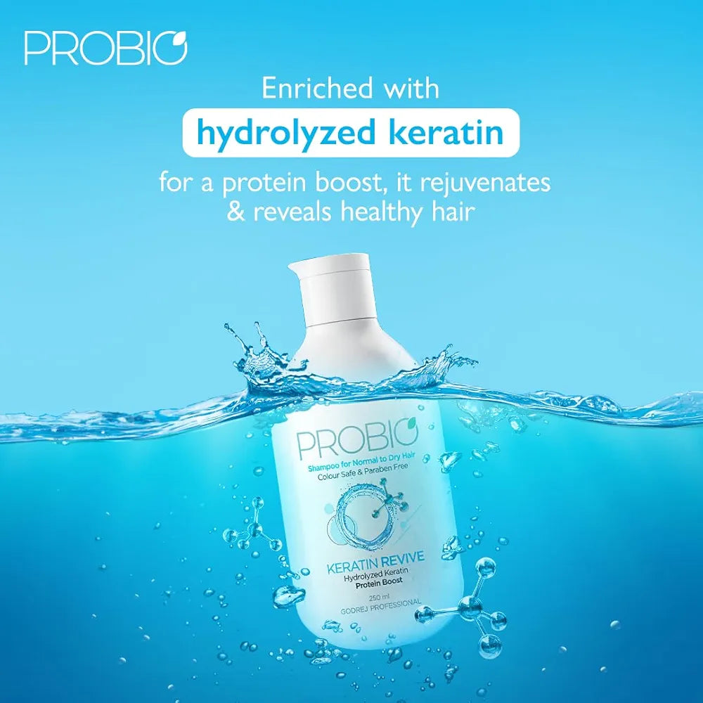 Godrej Professional Keratin Rich Shampoo, For Normal to Dry Hair - 250ml, No Paraben, with Hydrolyzed Keratin