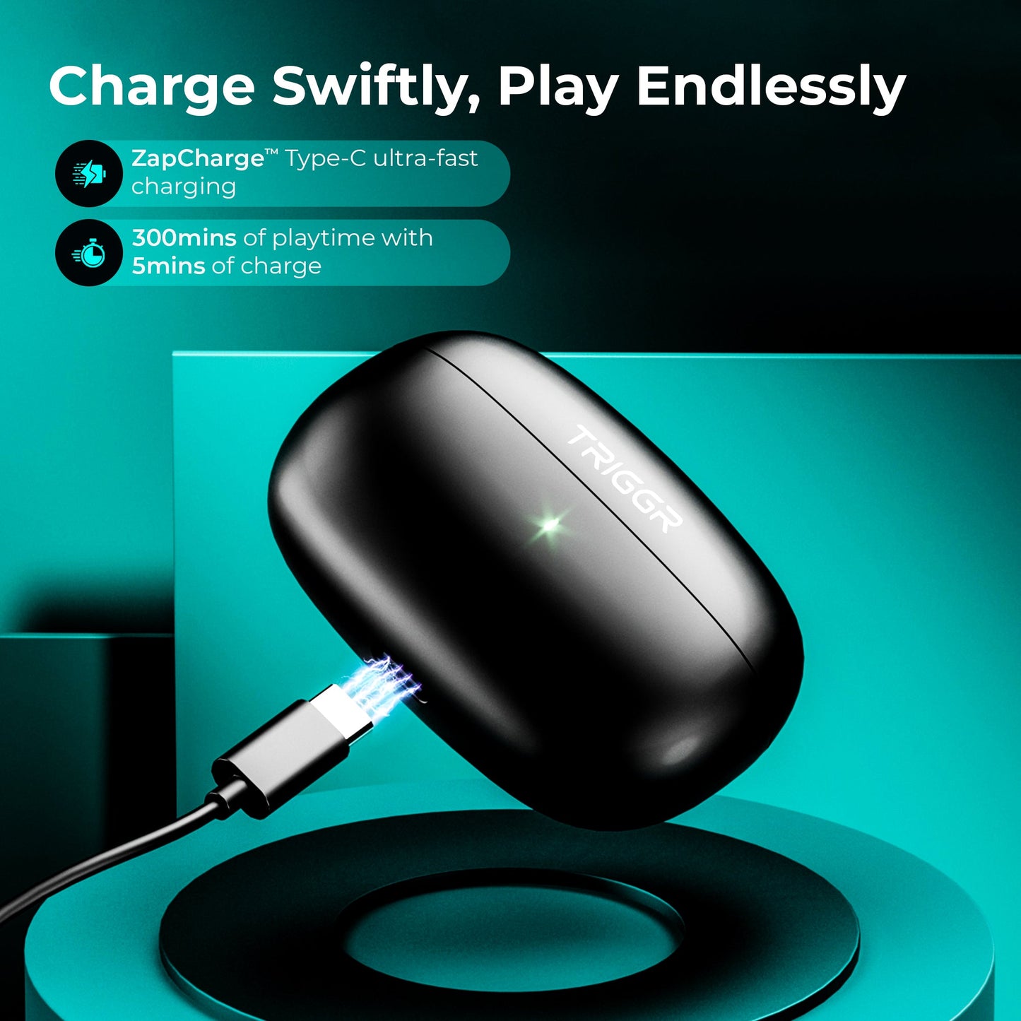 TRIGGR Ultrabuds N1 Neo with ENC, 40Hr Playback, 13mm Drivers, Rich Bass, Fast Charging Bluetooth Headset