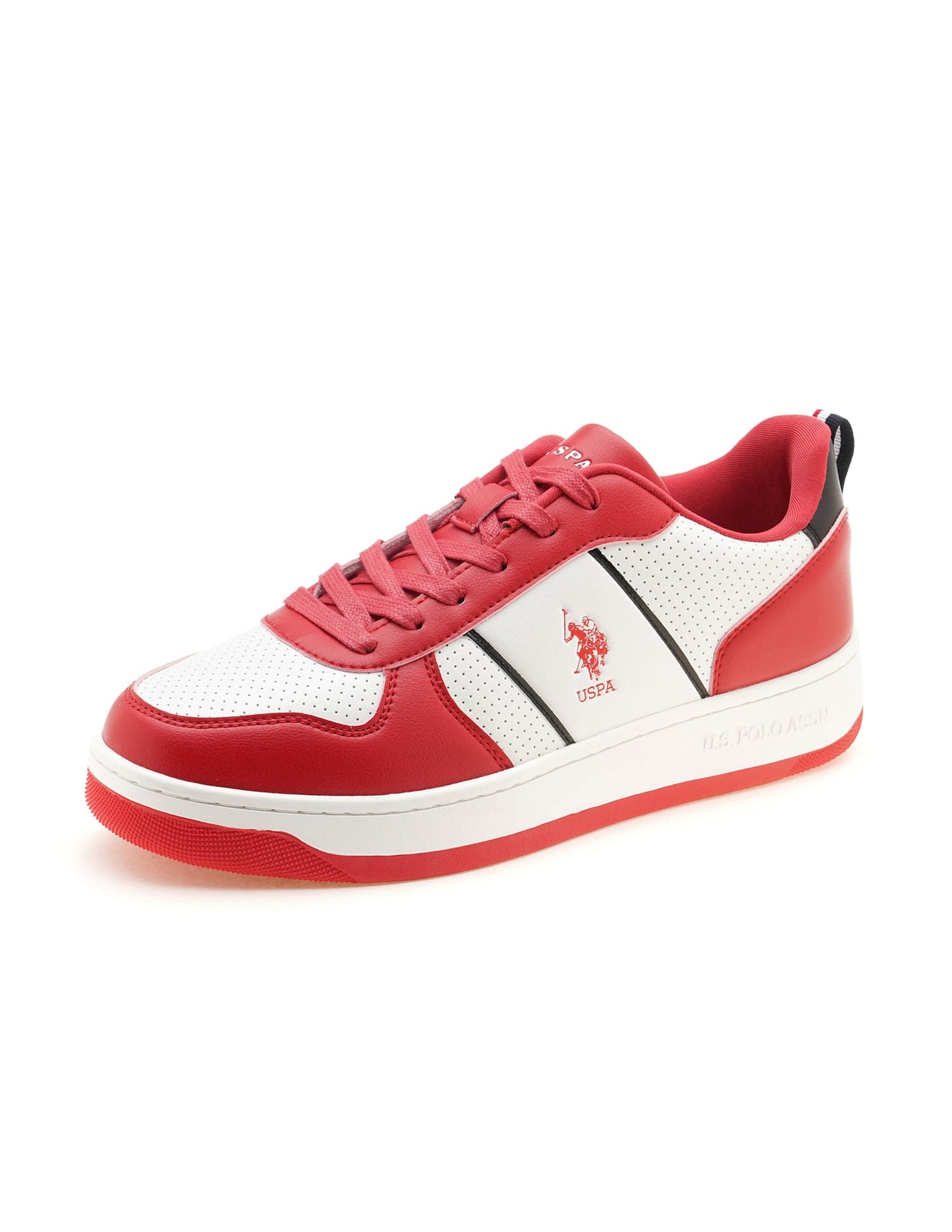 Men Reggie Red Retro Court Sneakers