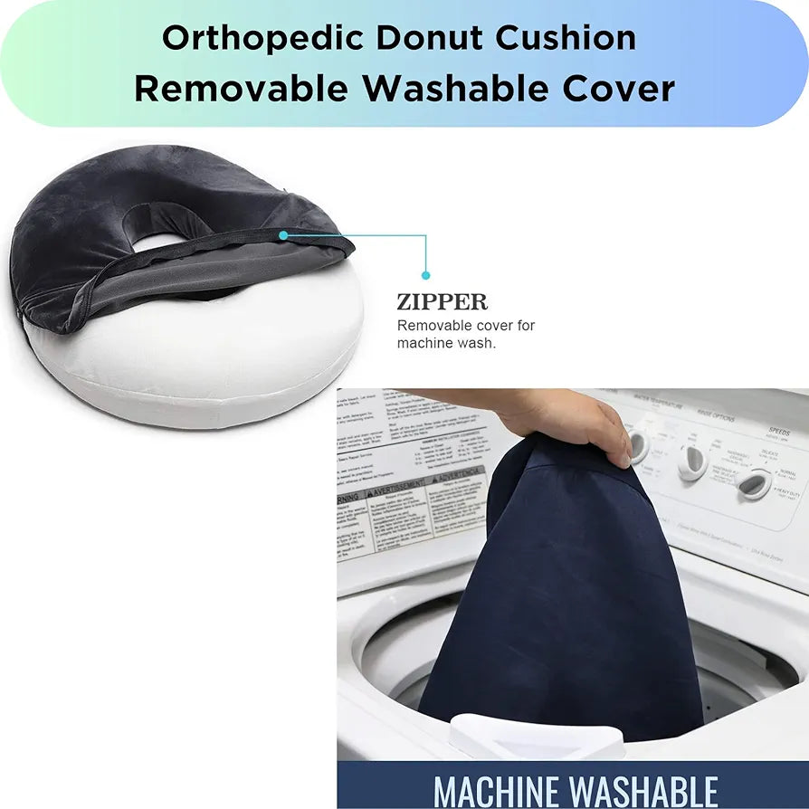 Orthopedic Donut Seat Cushion for Postpartum, Pregnancy, Hemorrhoid Relief Comfortable Coccyx Pain Relief Pillow Portable & Versatile Medical Cushion for Office, Car, Wheelchair Nonslip