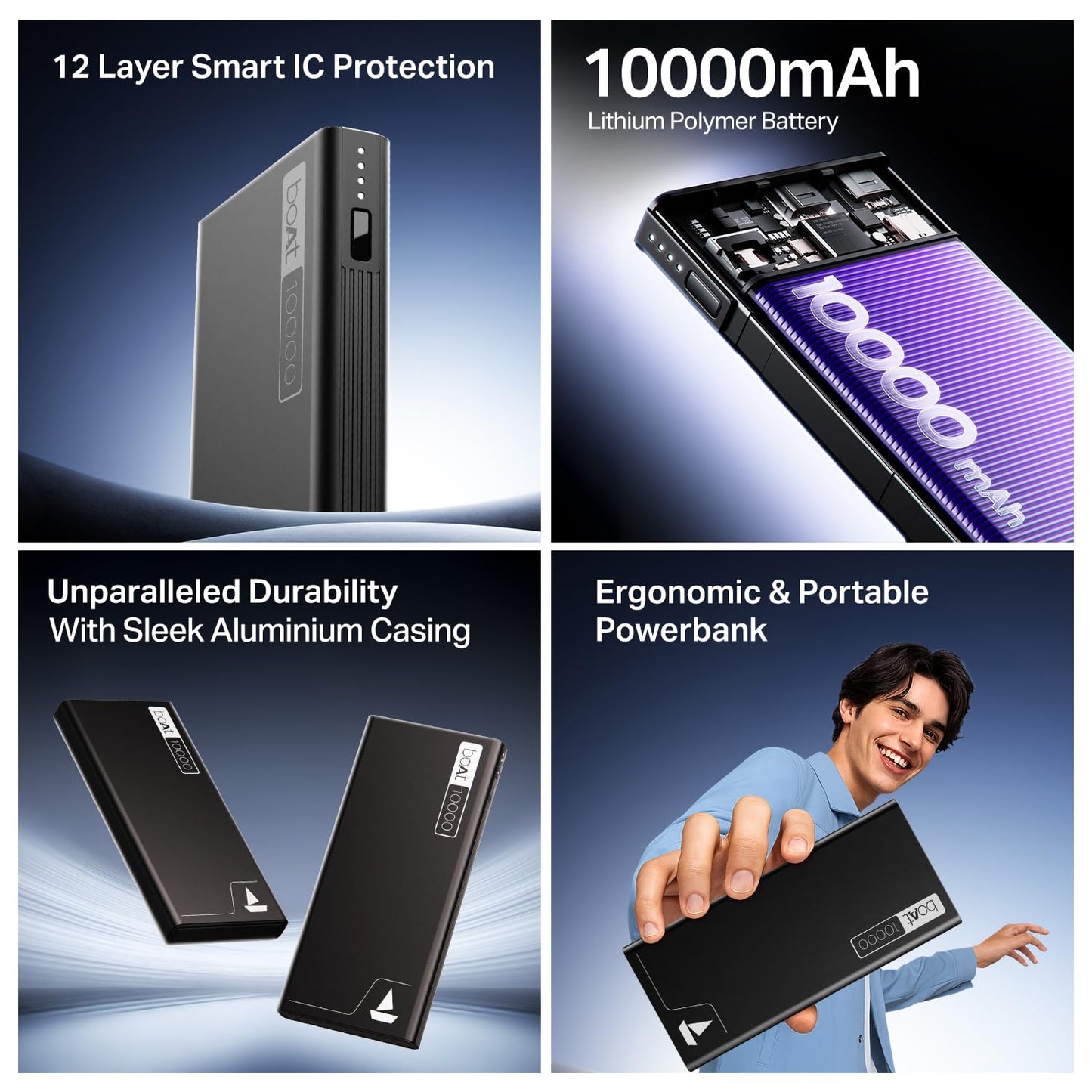 boAt Energyshroom PB300 Powerbank with 10000mAh Battery, 22.5w Fast Charging