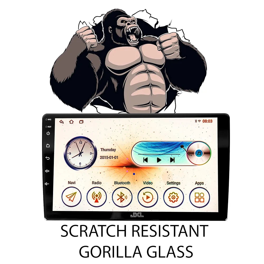 JXL 9 Inch Car Andriod Double Din Player 2GB/32GB Quad Core Processor1280P HD Screen, Latest Android Version 12 BT 5.0, Wi-Fi, GPS, USB 2.0, Navigation 2GB/32GB