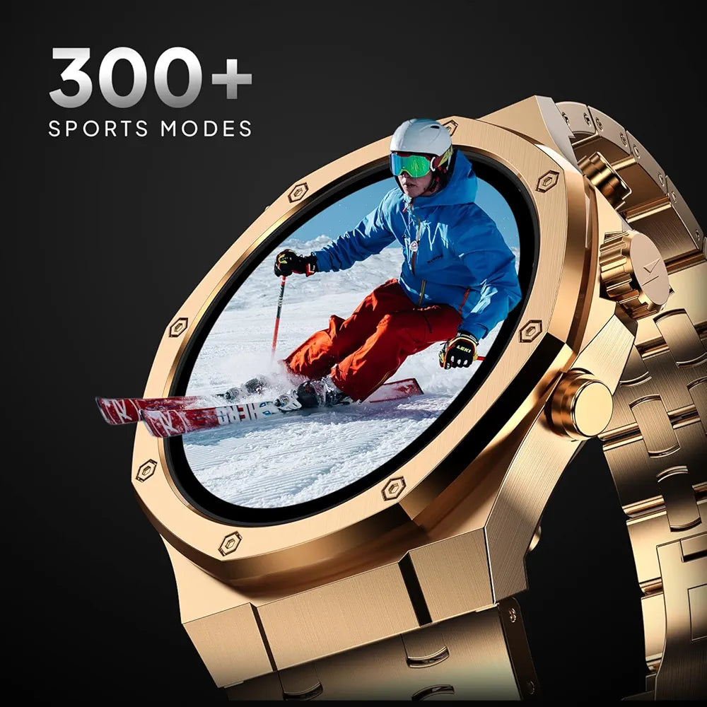 Fire-Boltt Royale Luxury Stainless Steel Smart Watch 1.43” AMOLED Display, Always On Display, 750 NITS Peak Brightness 466 * 466 px Resolution. Bluetooth Calling, IP67, 75Hz Refresh Rate 