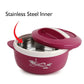CELLO Sapphire Insulated Inner Steel Casserole Set of 3, Pink  | Hot Box for Kitchen | Hot Pot | Chapati Box | Locks in The Cold & Heat for Long | Serving Bowl with Lid |