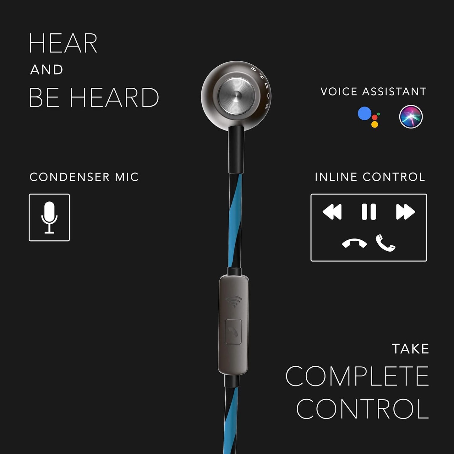 Boult Audio BassBuds Storm-X in-Ear Wired Earphones with Mic and Full Metal Body for Extra Bass
