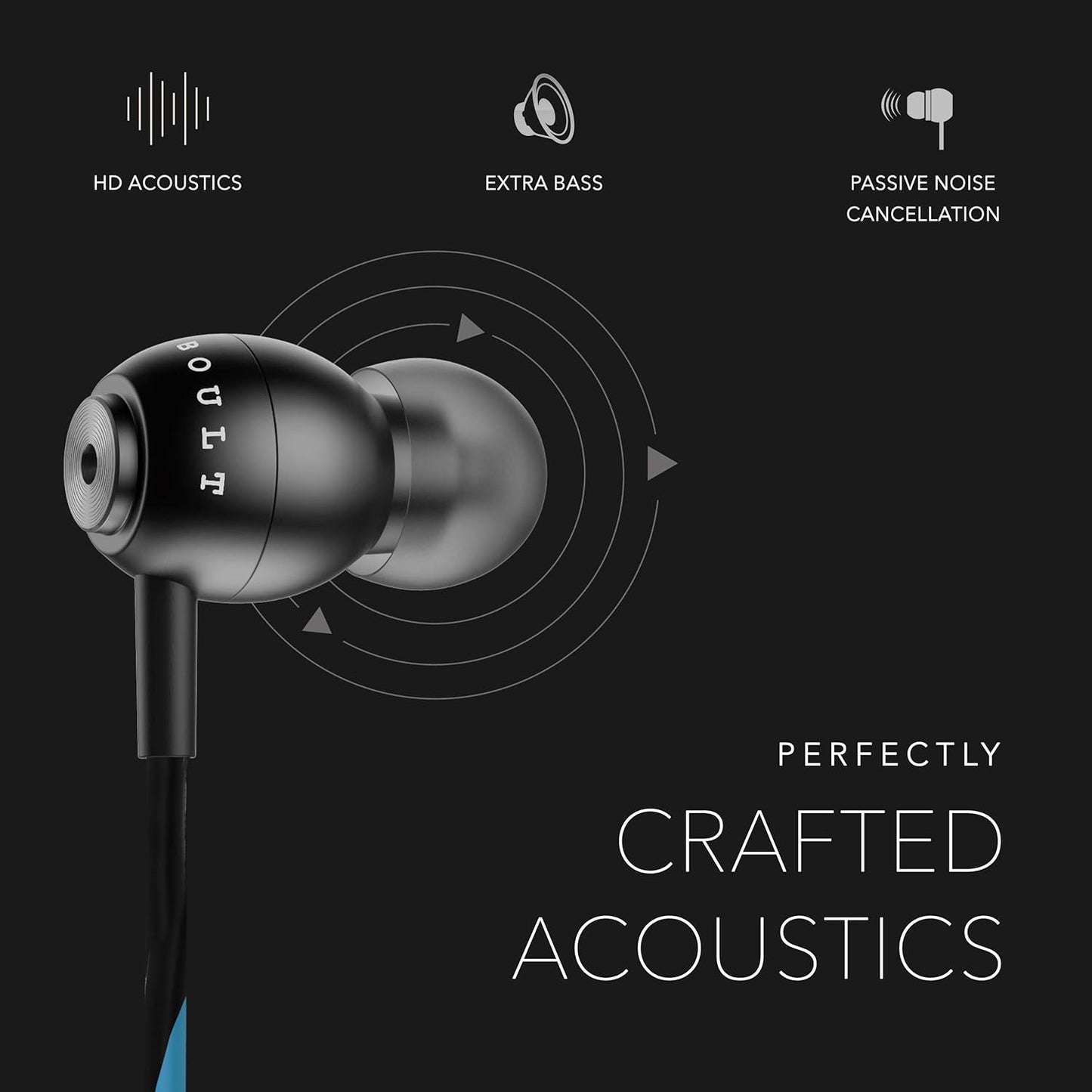 Boult Audio BassBuds Storm-X in-Ear Wired Earphones with Mic and Full Metal Body for Extra Bass