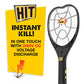HIT Anti Mosquito Racquet Rechargeable Insect Killer Bat with LED Light