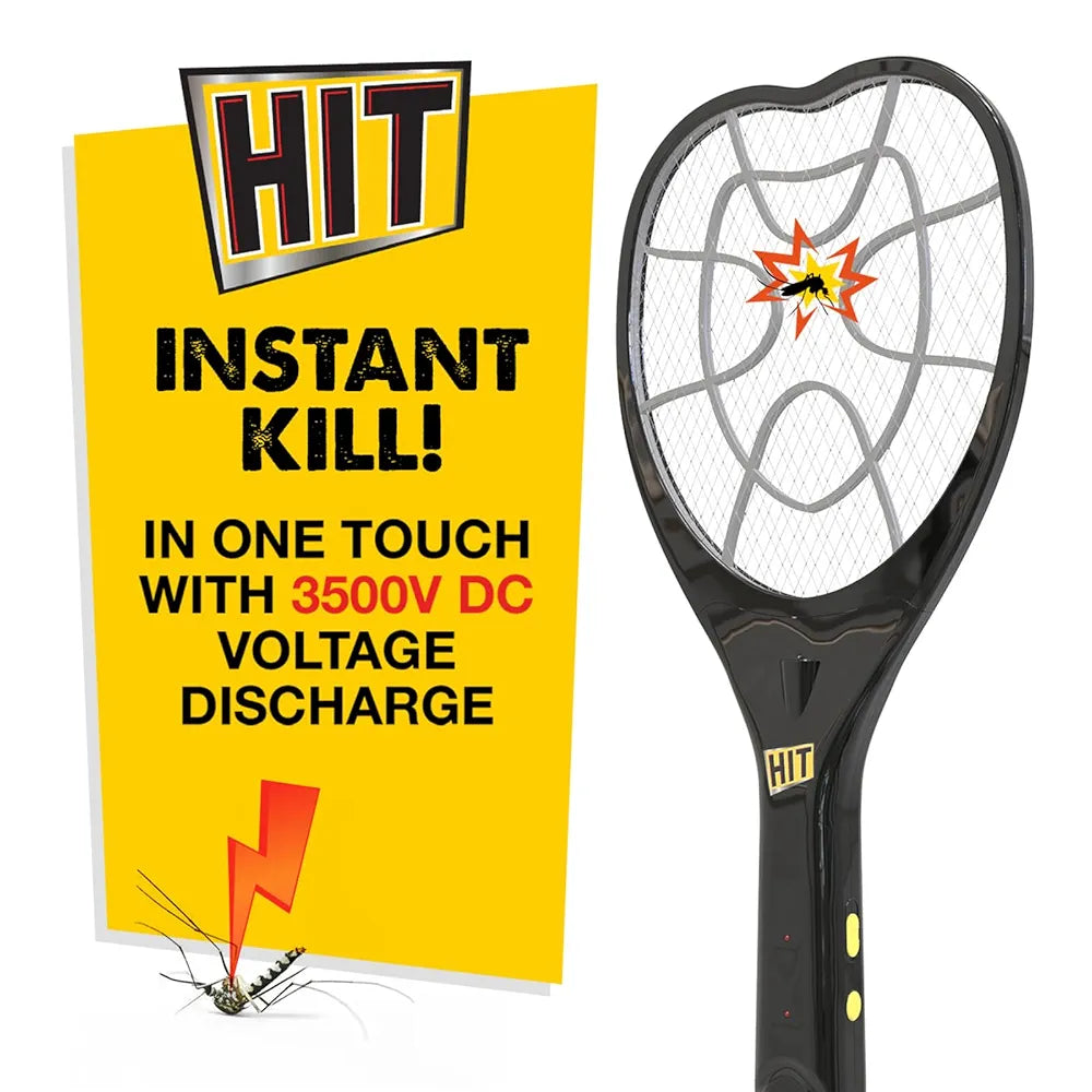 HIT Anti Mosquito Racquet Rechargeable Insect Killer Bat with LED Light