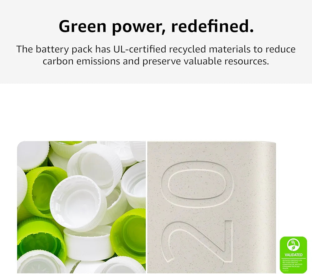 Samsung Galaxy 20000mAh Power Bank, Wired Battery Pack, Gray