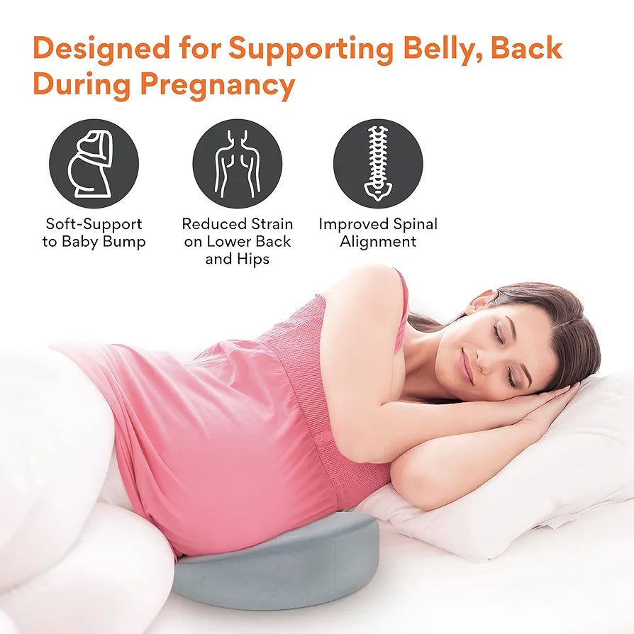 FOVERA Pregnancy Pillow for Pregnant Women | Memory Foam Maternity Pillow Wedge for Supporting Belly, Back During Pregnancy - Provides Soft-Support to The Baby Bump 