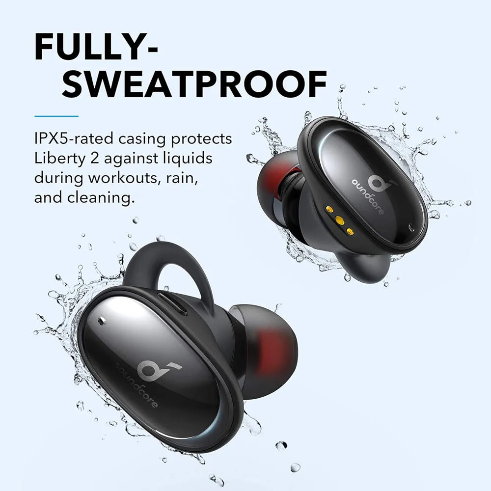Anker Soundcore Liberty 2 Wireless Earbuds, Diamond-Coated Drivers, 32H Playtime, Hear ID Personalized Sound, Bluetooth 5.0, 4 Mics with Uplink Noise Cancellation Headphones