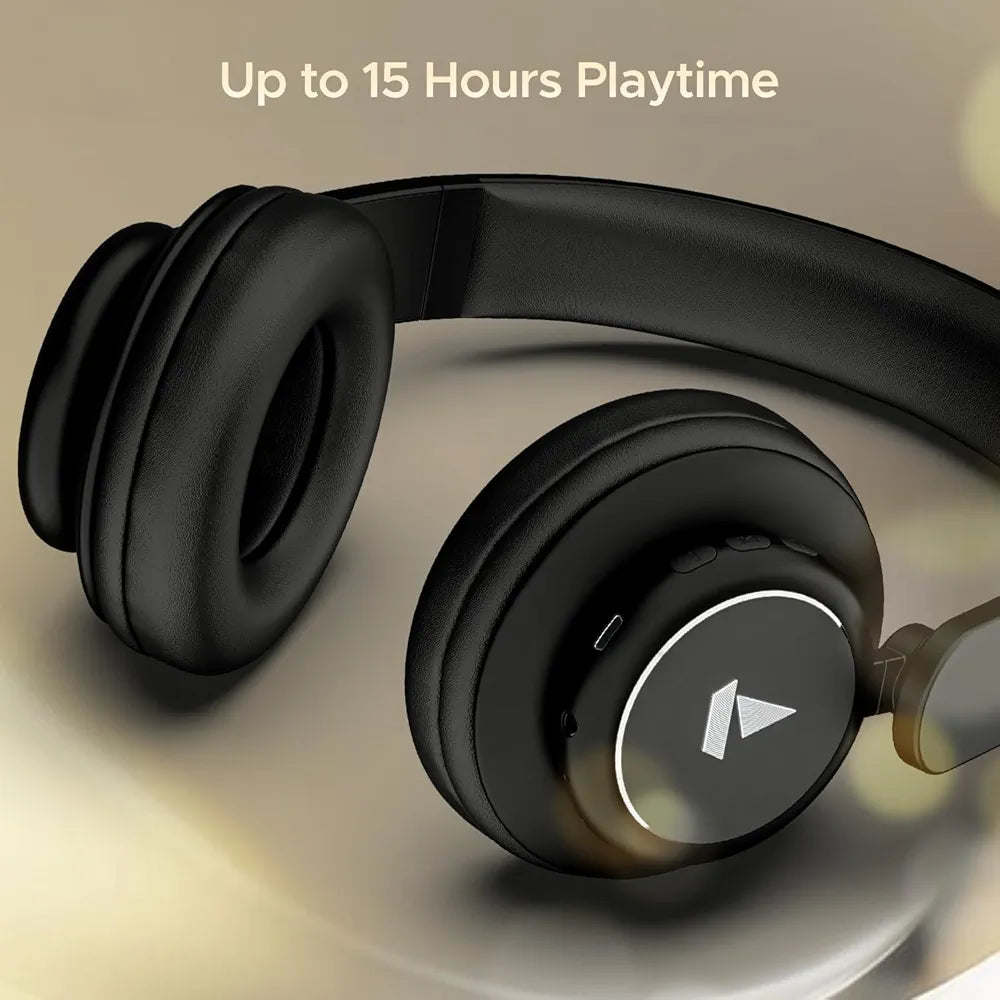 boAt Rockerz 450, 15 HRS Battery, 40mm Drivers, Padded Ear Cushions, Integrated Controls, Dual Modes, On Ear Bluetooth Headphones, Wireless Headphone with Mic 