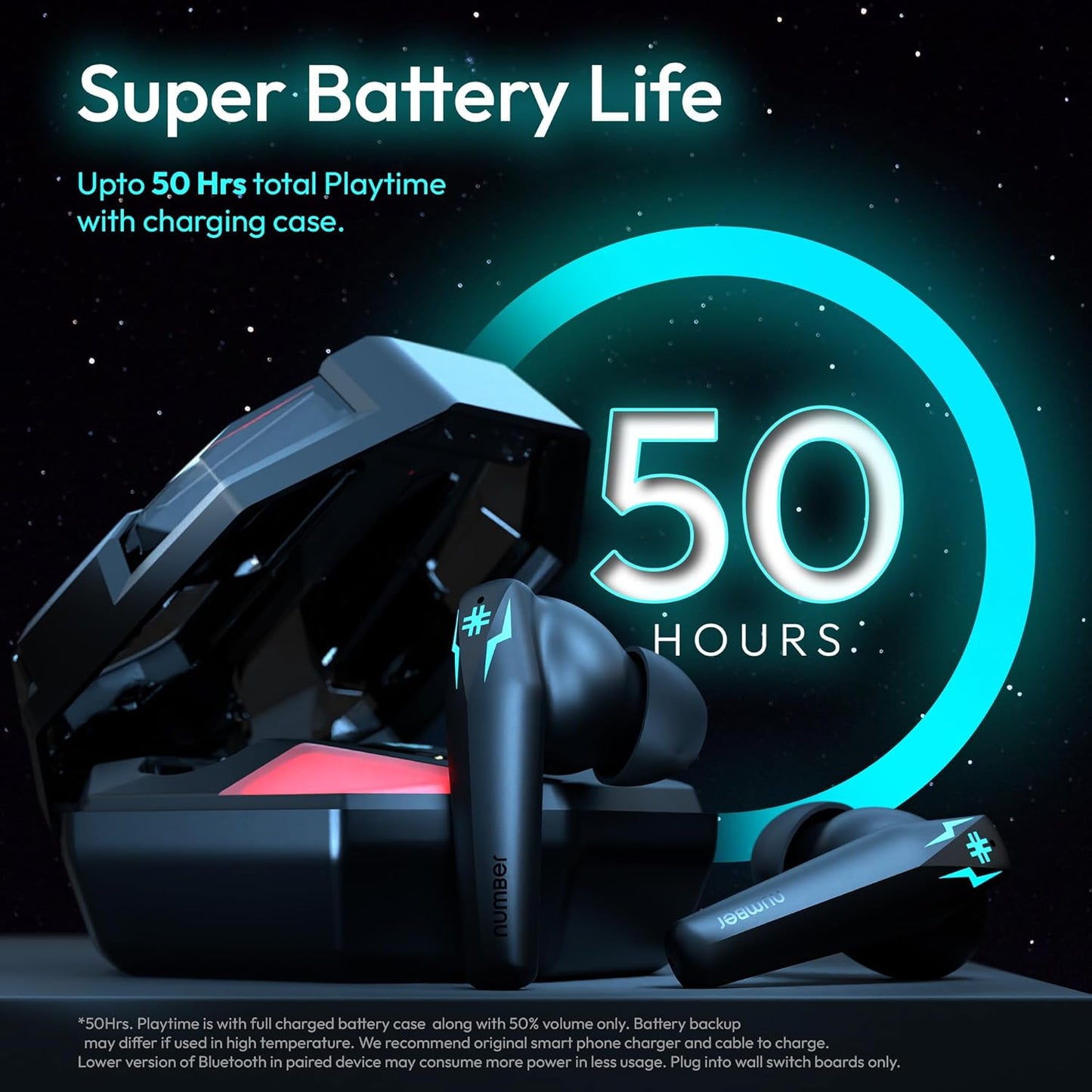 Number Super Buds Pro GT99 Truly Wireless in Ear Earbuds with 50 Hours Playtime