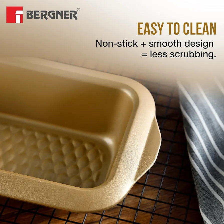 BERGNER Cento Small Loaf Pan 28x15.5cm, Carbon Steel with Interior Non-Stick Coating, PFOA Free, Oven Safe, Recyclable, Cake Tin and Baking Tray, Non-Stick Loaf, Bread Loaf Pan for Baking Essentials