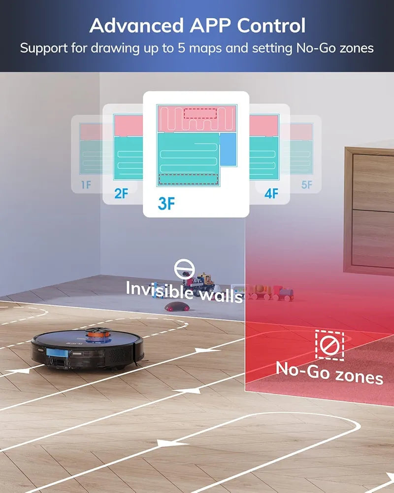 ILIFE Robot Vacuum Self Emptying - 3000pa T10s Robot Vacuum and Mop with Lidar Navigation Smart Mopping - 2.5L Dust Bag Vacuum Cleaner Robot Work with Alexa - Ideal for Pet Hair Carpet Hard Floor