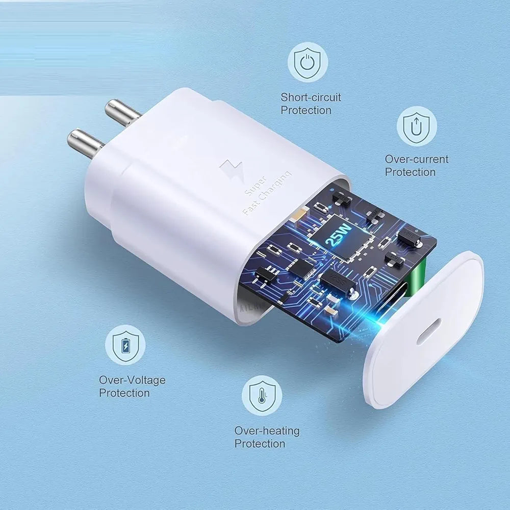 25W Type C Fast Charger for Samsung Galaxy A35/M35/A53/M55/F05/M15, F15/A15/A14/M14/F14/A34/M34/F34/S24 Ultra, S23/S23 FE/S21 FE 5G/Z Fold/Flip/6/5/4/3, Fast Charger for Galaxy Tab Type C Adapter, Quick Charge.