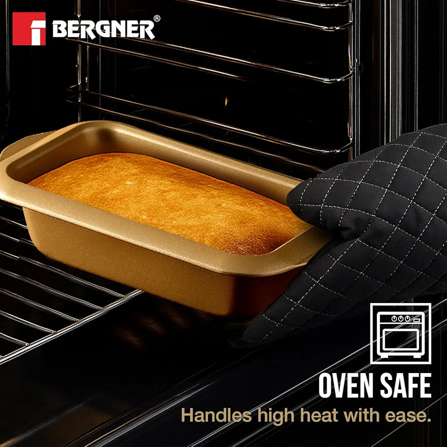 BERGNER Cento Small Loaf Pan 28x15.5cm, Carbon Steel with Interior Non-Stick Coating, PFOA Free, Oven Safe, Recyclable, Cake Tin and Baking Tray, Non-Stick Loaf, Bread Loaf Pan for Baking Essentials