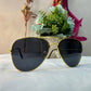Shri shyam ji traders Classic Sunglasses, Gold Frame with Dark Lenses, Metal Frame 