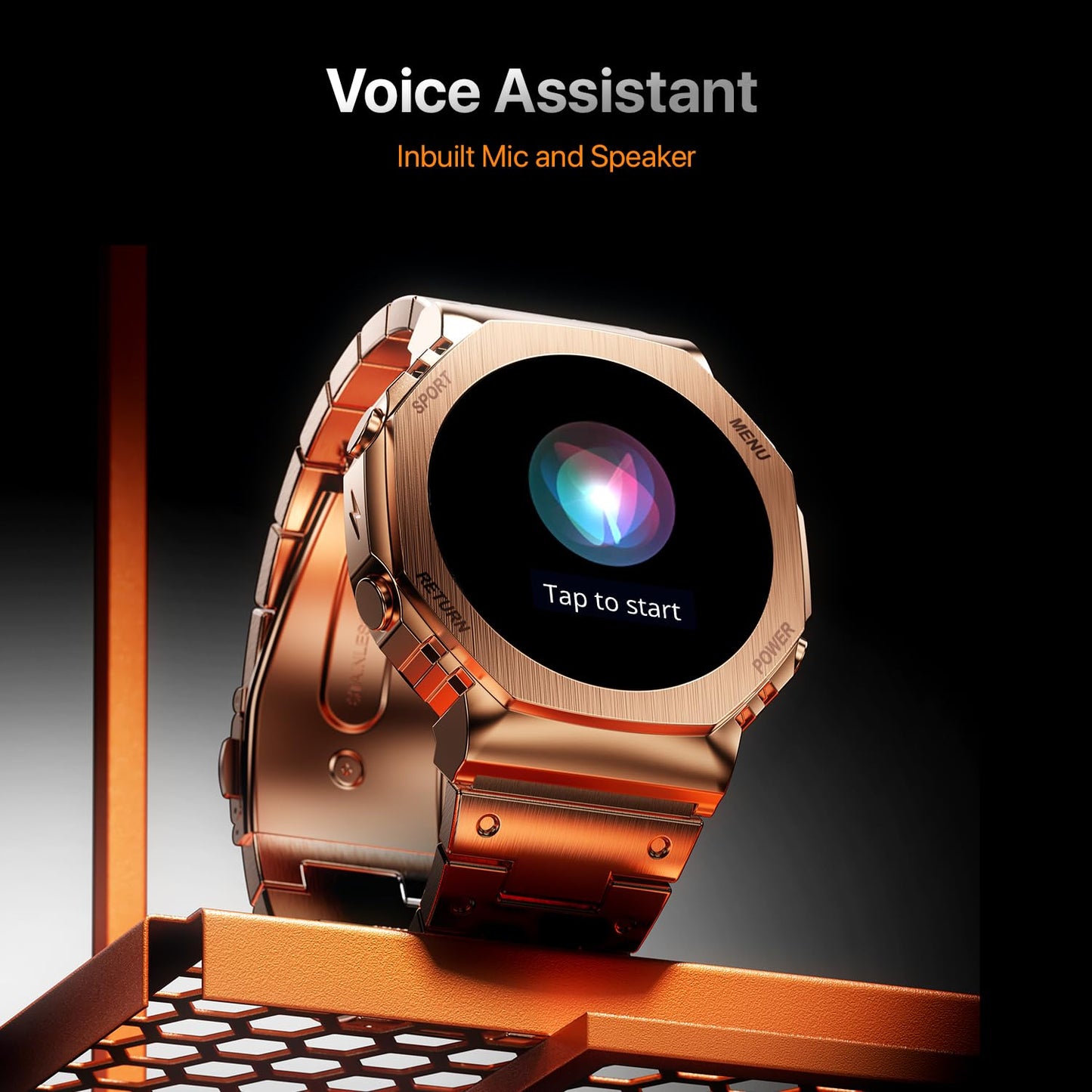 Fire Boltt Obsidian 33.5mm  AMOLED Display, Stainless Steel Design