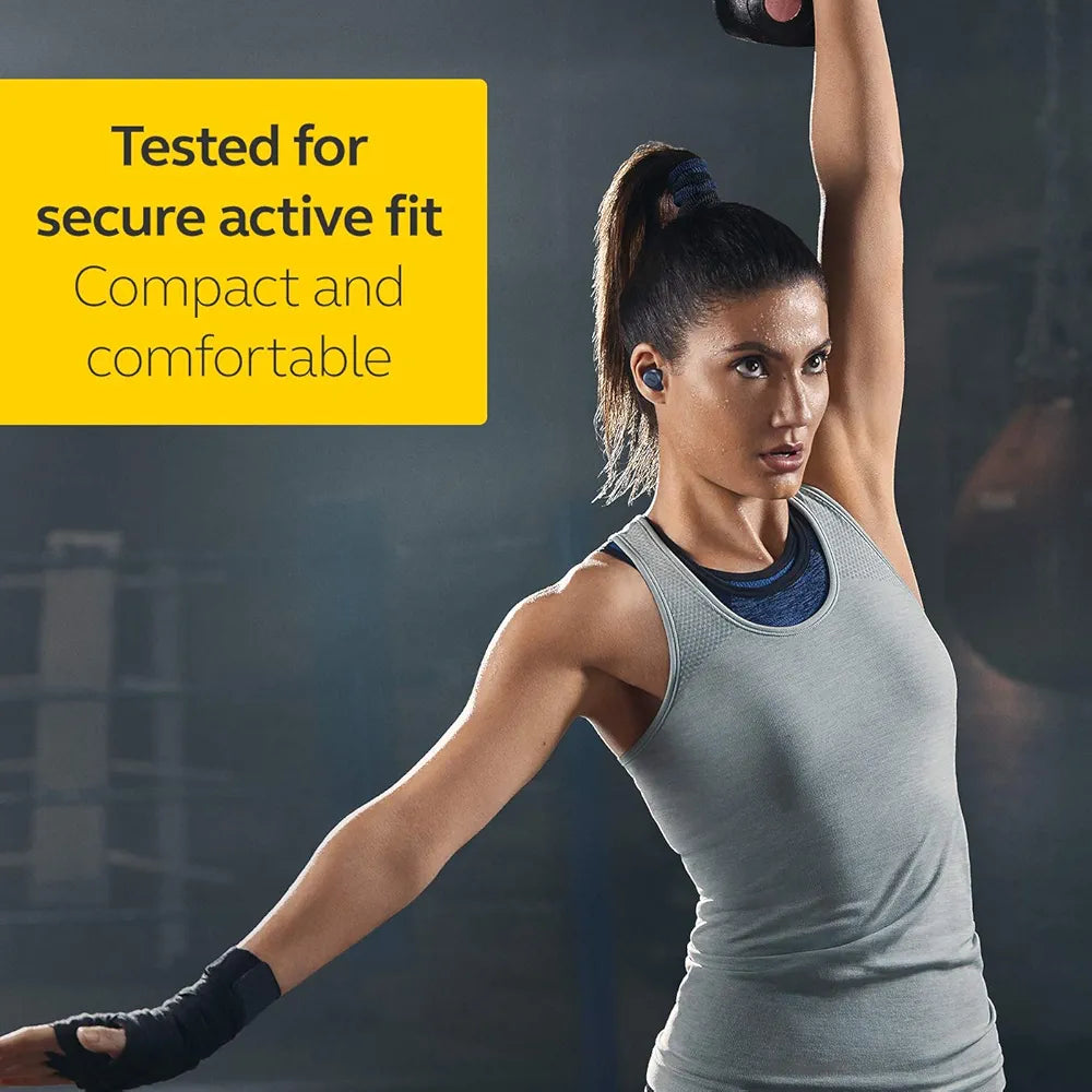 Jabra Elite Active 75t Earbuds - Active Noise Cancelling Wireless Sports Earbuds with Long Battery Life - in Ear True Wireless Sports Earphones for Calls and Music - Navy