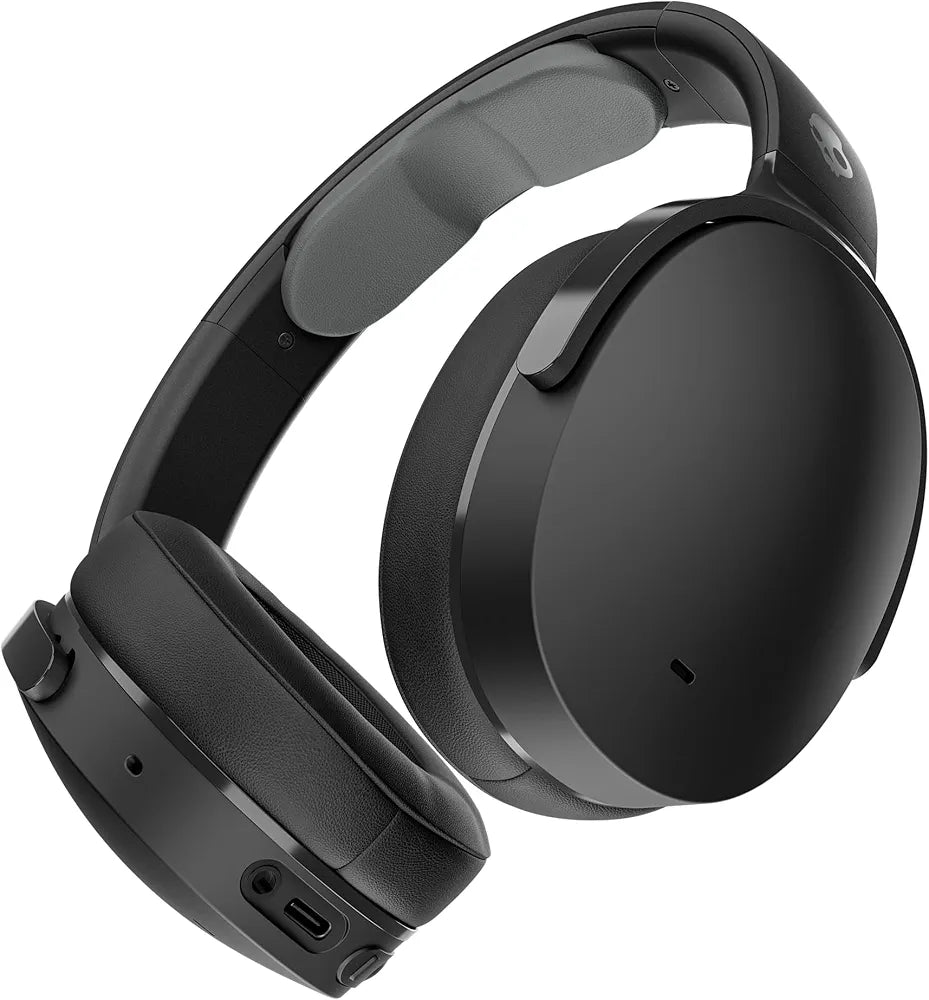 Skullcandy Hesh ANC Smartchoice Active Noise Cancelling Wireless Headphones with 40mm Drivers, 22Hr Playtime + Rapid Charge, Flat-Folding and Collapsible,Light Weight,Work with Android and iOS- Black