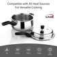 Litex Triply Stainless Steel Pressure Cooker, Induction Compatible, Outer Lid with Safety Lock, Stay-Cool Handles, 5-Year Warranty
