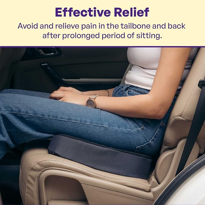 Careforce Donut Pillow for Tailbone Pain Orthopedic Coccyx Cushion for Tailbone Pain for Sitting Soft PU Donut Cushion Pillow for Piles, Hemorrhoid, L