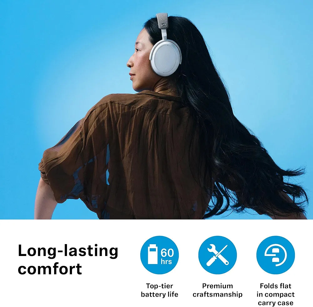 Sennheiser Momentum 4 Wireless Over Ear Headphones, German Design, ANC, 60h Battery, Customizable Sound, 4 Digital Mics for Crystal-Clear Calls, Multipoint Connectivity, 2 Yr Warranty, Black