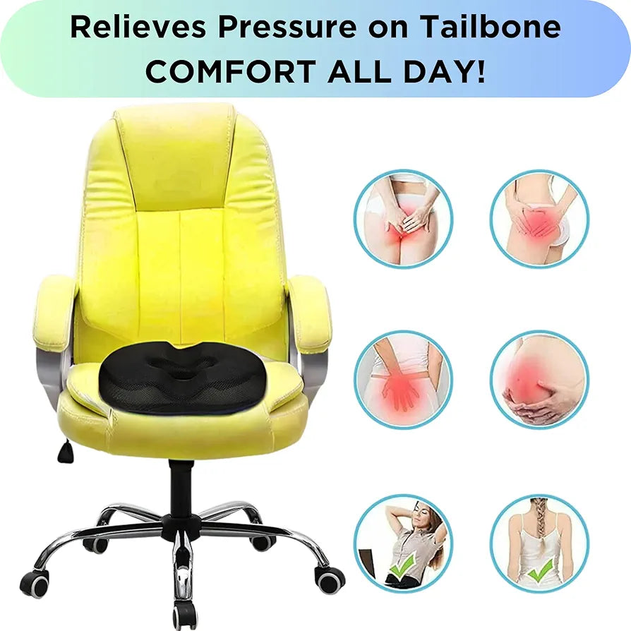 Orthopedic Donut Seat Cushion for Postpartum, Pregnancy, Hemorrhoid Relief Comfortable Coccyx Pain Relief Pillow Portable & Versatile Medical Cushion for Office, Car, Wheelchair Nonslip