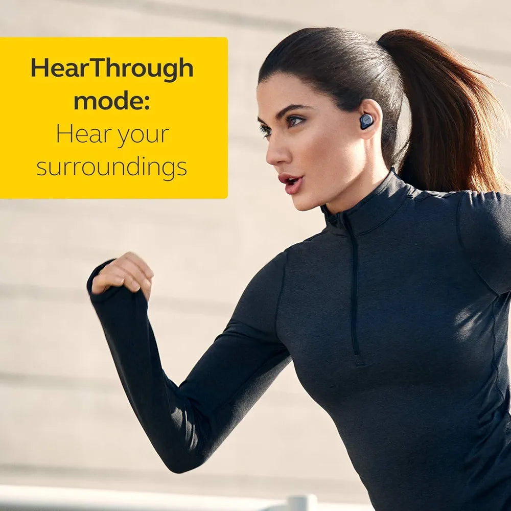 Jabra Elite Active 75t Earbuds - Active Noise Cancelling Wireless Sports Earbuds with Long Battery Life - in Ear True Wireless Sports Earphones for Calls and Music - Navy