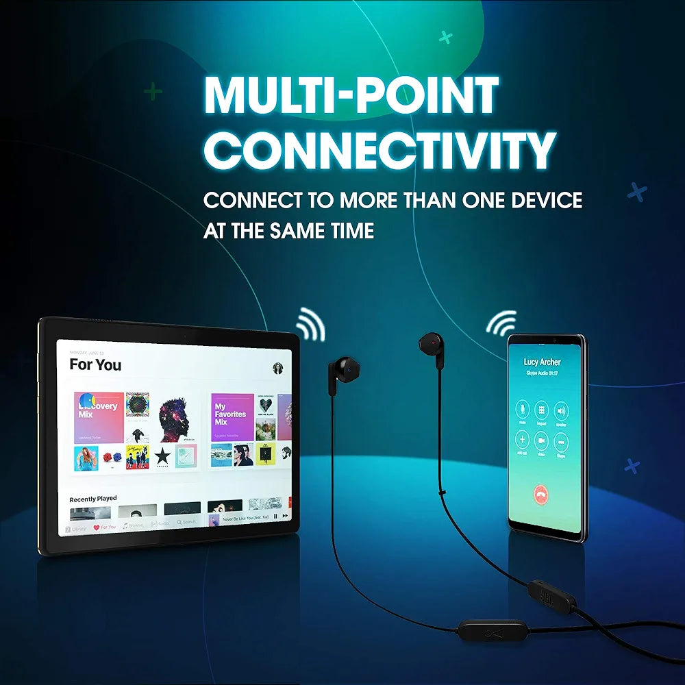 JBL Tune 215BT, 16 Hrs Playtime with Quick Charge, in Ear Bluetooth Wireless Earphones with Mic, 12.5mm Premium Earbuds with Pure Bass, BT 5.0, Dual Pairing, Type C & Voice Assistant Support 