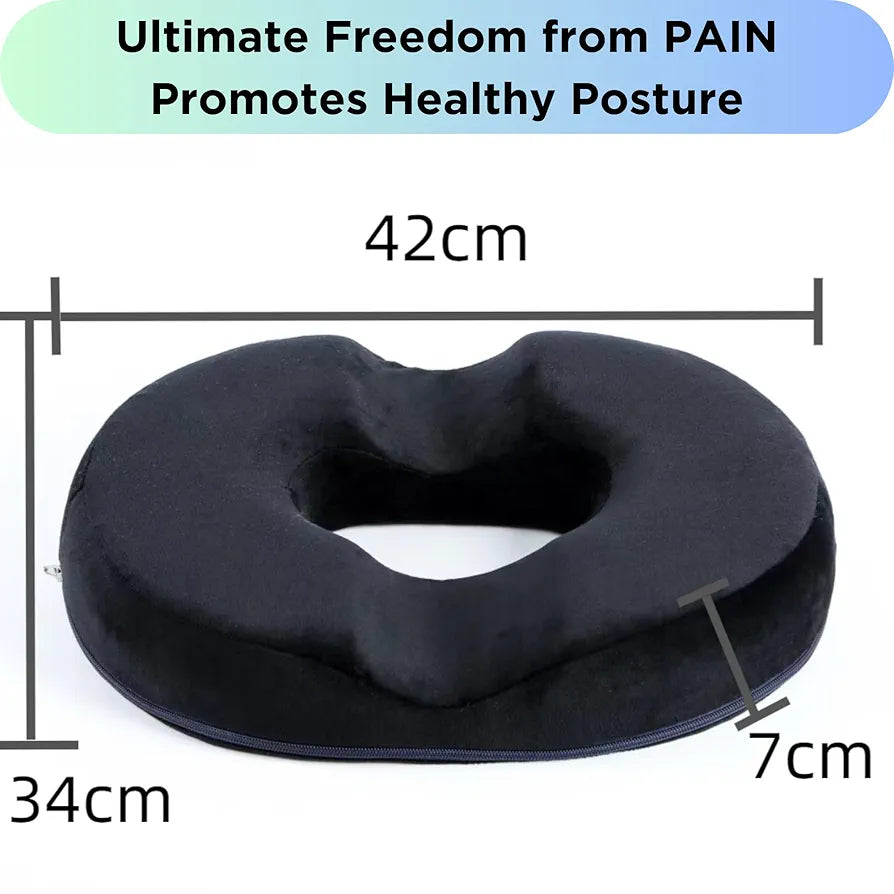 Orthopedic Donut Seat Cushion for Postpartum, Pregnancy, Hemorrhoid Relief Comfortable Coccyx Pain Relief Pillow Portable & Versatile Medical Cushion for Office, Car, Wheelchair Nonslip